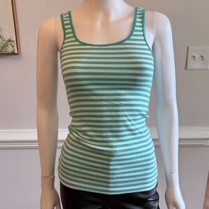 GAP Teal and White Striped Tank Top